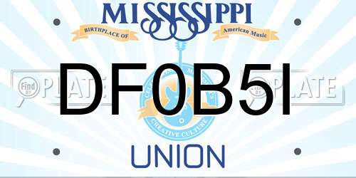 DF0B5I Mississippi License Plate