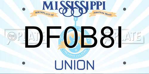 DF0B8I Mississippi License Plate