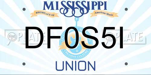 DF0S5I Mississippi License Plate
