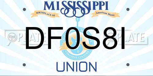 DF0S8I Mississippi License Plate
