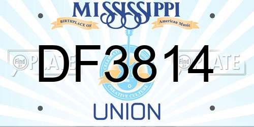 DF3814 Mississippi License Plate