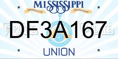 DF3A167 Mississippi License Plate