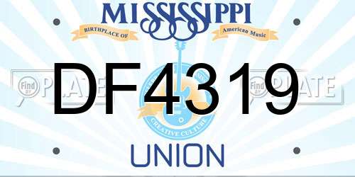 DF4319 Mississippi License Plate