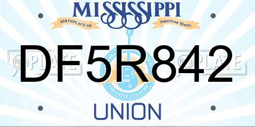 DF5R842 Mississippi License Plate