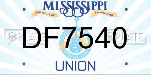 DF7540 Mississippi License Plate