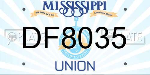 DF8035 Mississippi License Plate