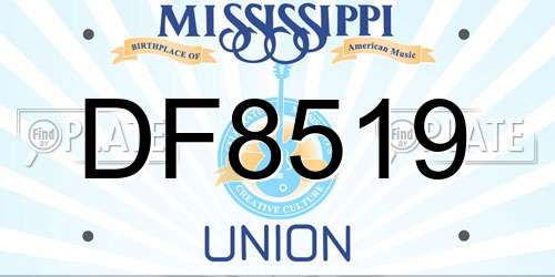 DF8519 Mississippi License Plate
