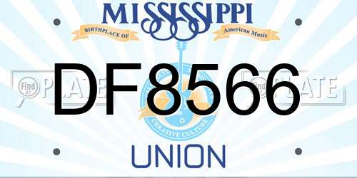 DF8566 Mississippi License Plate