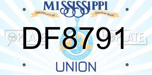 DF8791 Mississippi License Plate