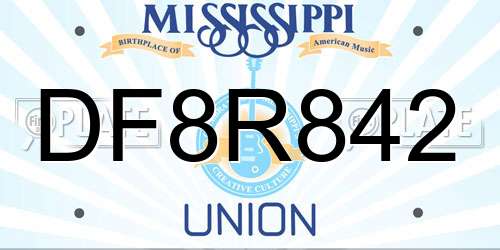 DF8R842 Mississippi License Plate