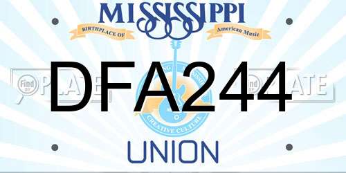 DFA244 Mississippi License Plate
