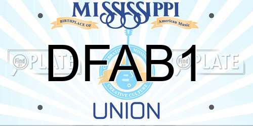 DFAB1 Mississippi License Plate