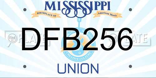 DFB256 Mississippi License Plate