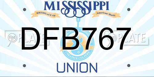 DFB767 Mississippi License Plate