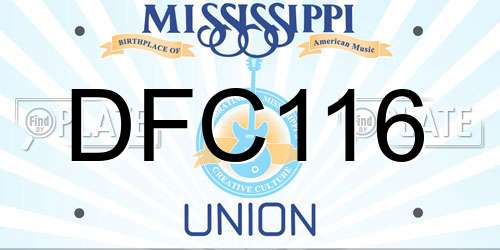 DFC116 Mississippi License Plate