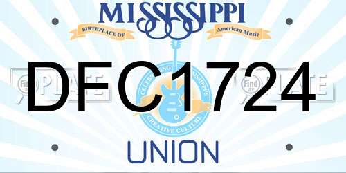 DFC1724 Mississippi License Plate