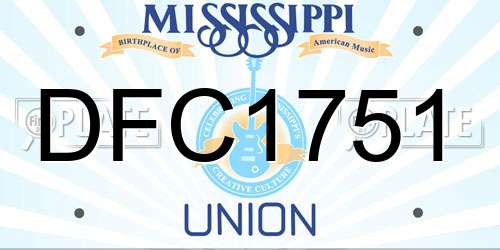 DFC1751 Mississippi License Plate