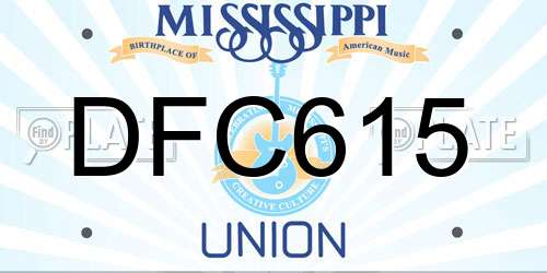 DFC615 Mississippi License Plate