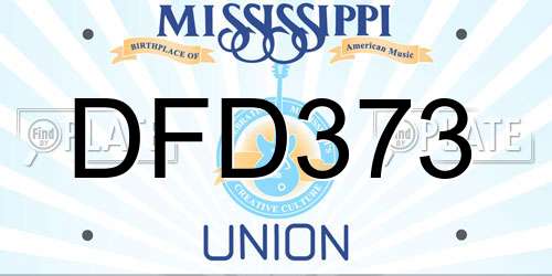 DFD373 Mississippi License Plate