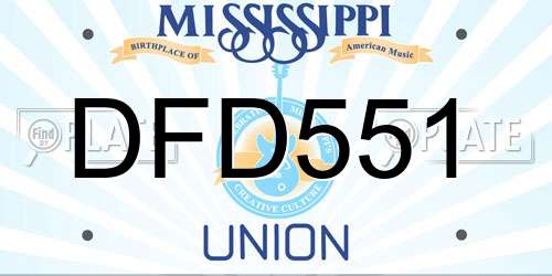 DFD551 Mississippi License Plate