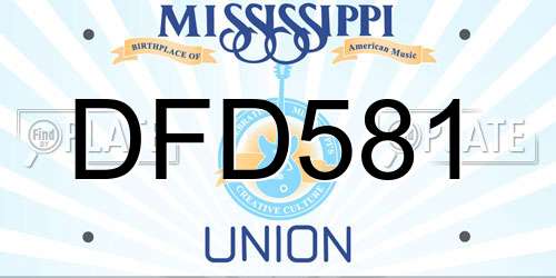 DFD581 Mississippi License Plate