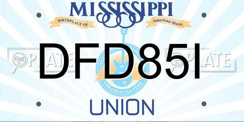 DFD85I Mississippi License Plate