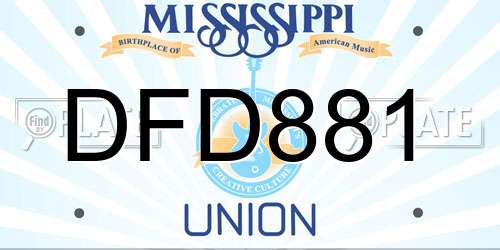 DFD881 Mississippi License Plate
