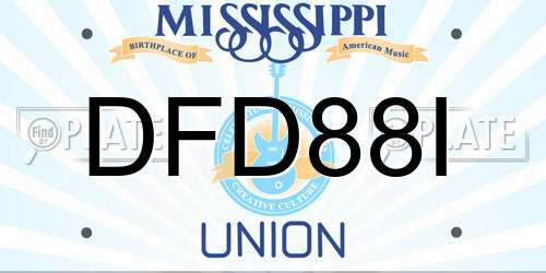 DFD88I Mississippi License Plate