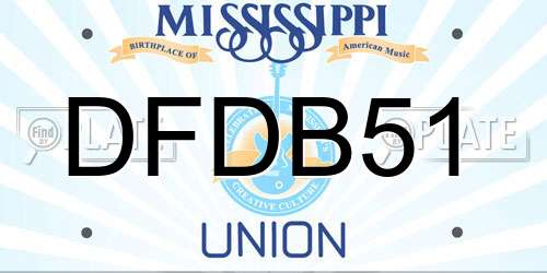 DFDB51 Mississippi License Plate