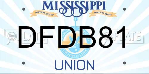 DFDB81 Mississippi License Plate