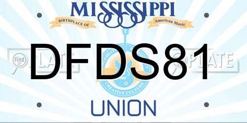 DFDS81 Mississippi License Plate