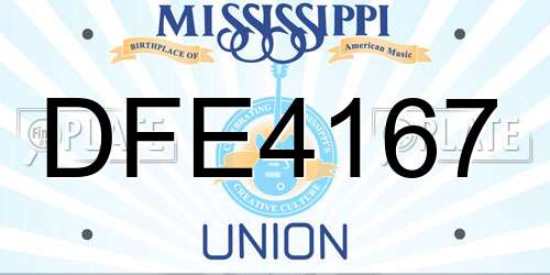 DFE4167 Mississippi License Plate