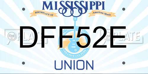 DFF52E Mississippi License Plate