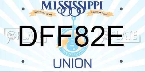 DFF82E Mississippi License Plate