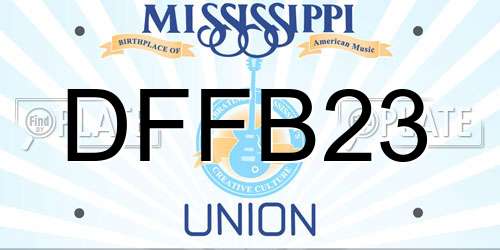 DFFB23 Mississippi License Plate