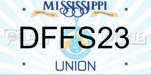 DFFS23 Mississippi License Plate