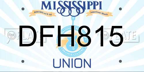 DFH815 Mississippi License Plate