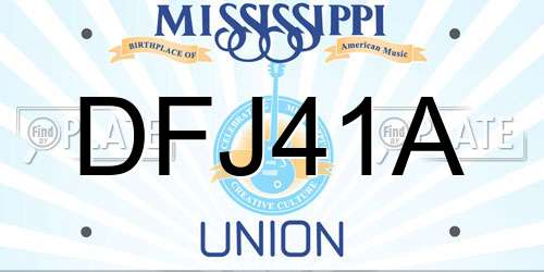 DFJ41A Mississippi License Plate