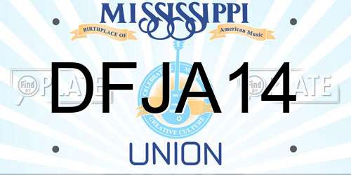 DFJA14 Mississippi License Plate