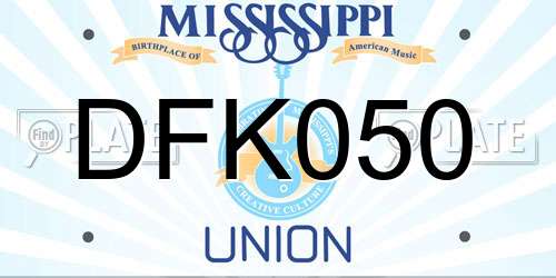 DFK050 Mississippi License Plate