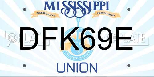 DFK69E Mississippi License Plate