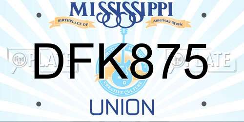 DFK875 Mississippi License Plate