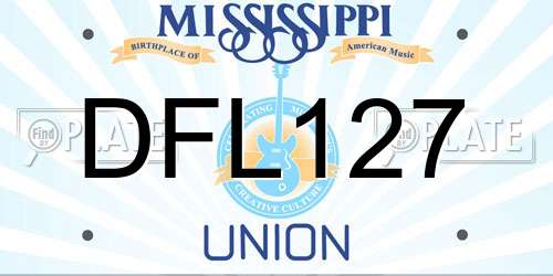 DFL127 Mississippi License Plate