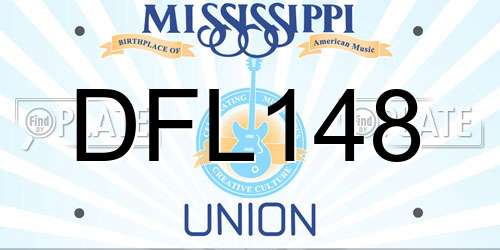 DFL148 Mississippi License Plate