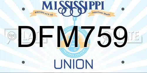 DFM759 Mississippi License Plate