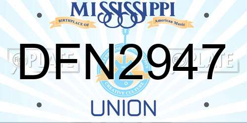 DFN2947 Mississippi License Plate