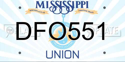 DFO551 Mississippi License Plate