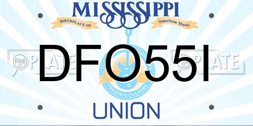 DFO55I Mississippi License Plate