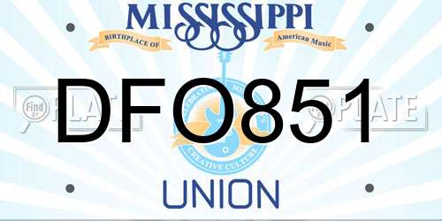 DFO851 Mississippi License Plate