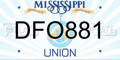DFO881 Mississippi License Plate